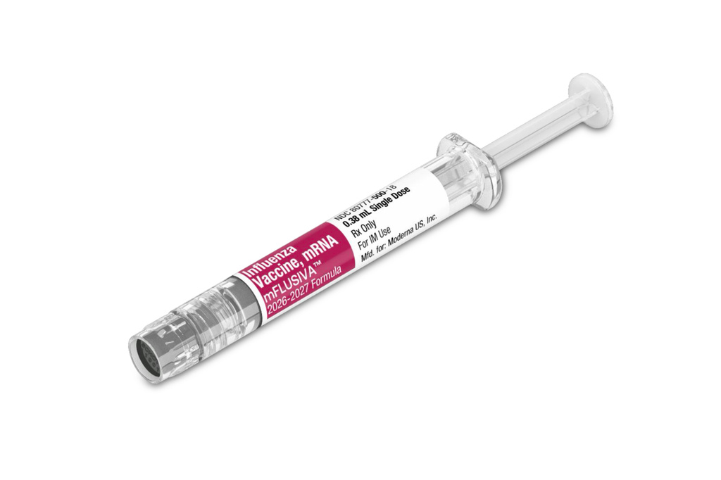 This image provided by Moderna in September 2026 shows the mFLUSIVA mRNA flu vaccine. (Moderna via AP)