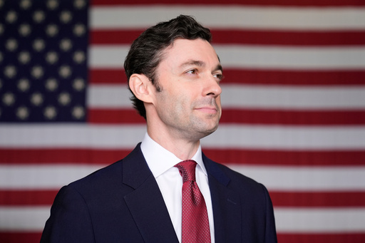 FILE - Sen. Jon Ossoff, D-Ga., poses for a portrait during an event at Dobbins Air Reserve Base, April 26, 2025, in Marietta, Ga. (AP Photo/Brynn Anderson, File) FILE - Sen. Jon Ossoff, D-Ga., poses for a portrait during an event at Dobbins Air Reserve Base, April 26, 2025, in Marietta, Ga. (AP Photo/Brynn Anderson, File)