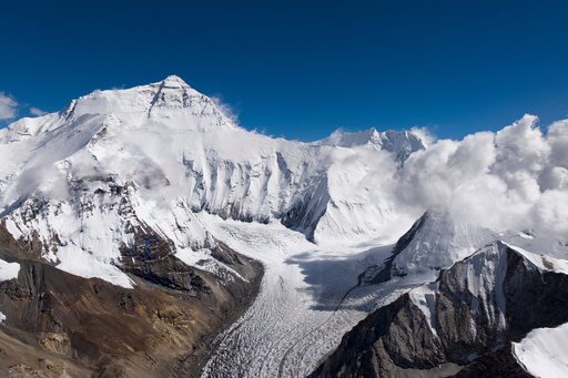 This photo provided by National Geographic shows the North Face of Mount Everest on Sept. 18, 2024. (Savannah Cummins/National Geographic via AP) This photo provided by National Geographic shows the North Face of Mount Everest on Sept. 18, 2024. (Savannah Cummins/National Geographic via AP)