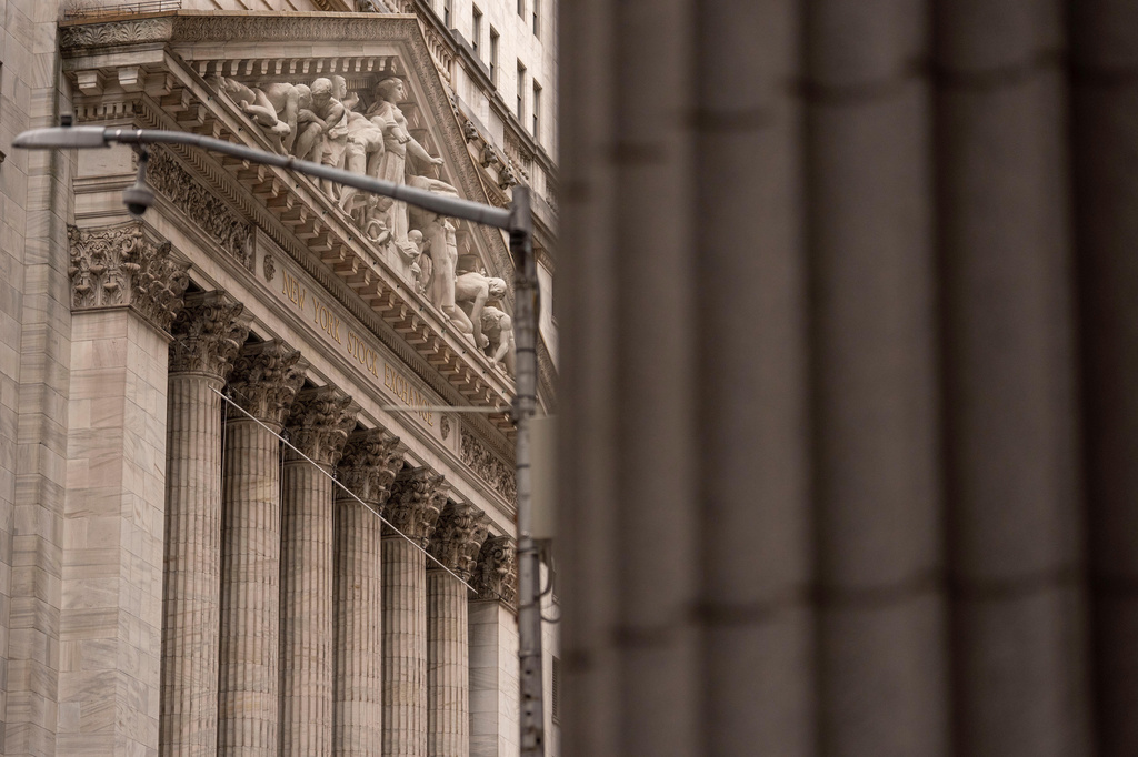 A general view shows the New York Stock Exchange, Friday, March 27, 2026, in New York. (AP Photo/Yuki Iwamura)