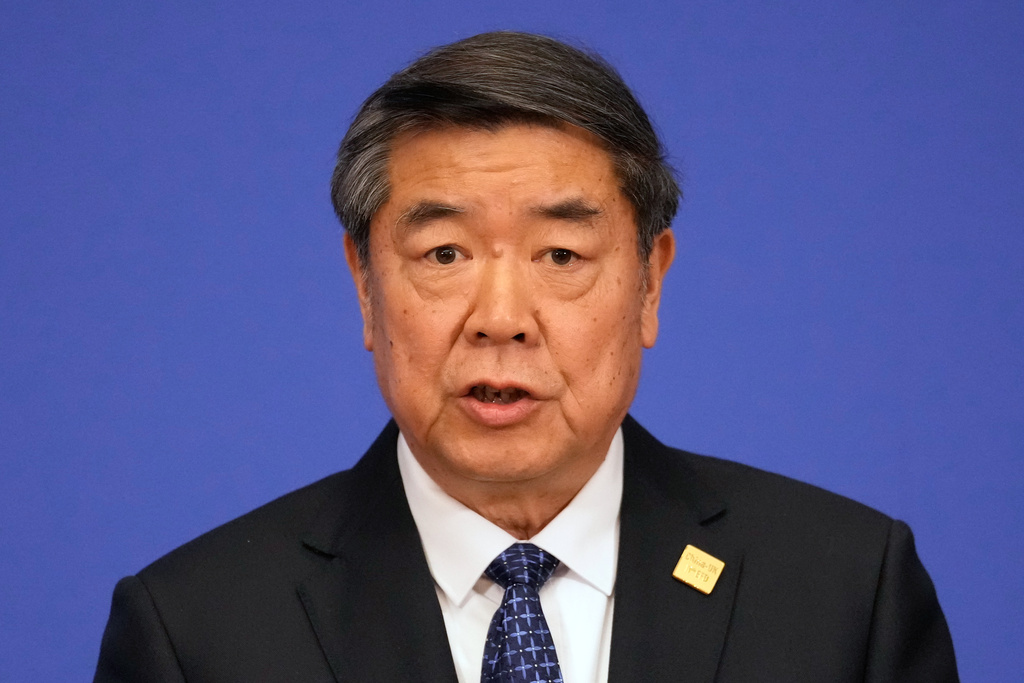 FILE - Chinese Vice Premier He Lifeng speaks during a press conference after the 11th China-UK Economic and Financial Dialogue in Beijing, on Jan 11, 2025. (AP Photo/Aaron Favila, Pool, File)