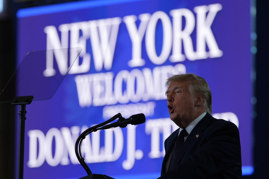 President Donald Trump speaks at Rockland Community College, Friday, May 22, 2026, in Suffern, N.Y. (AP Photo/Alex Brandon)
