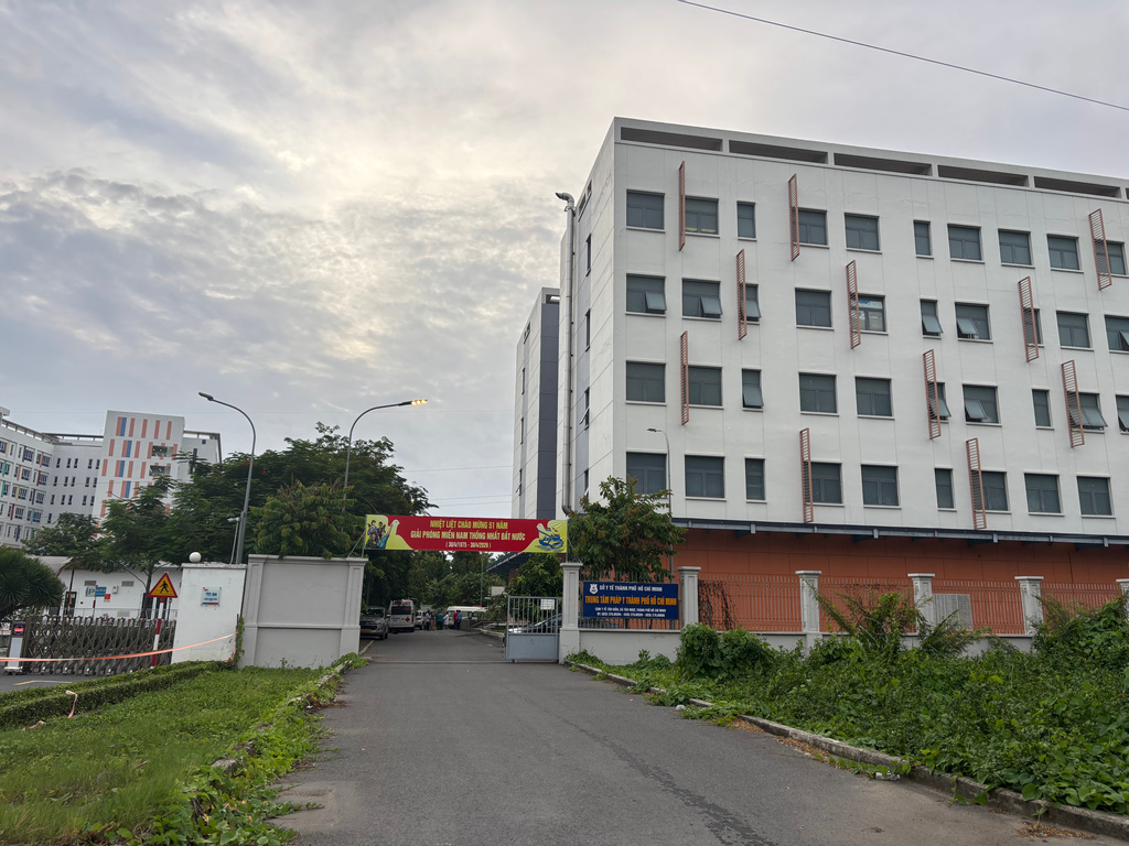 Exterior of Ho Chi Minh City Department of Health's Forensic Center, where remains of Indian tourists who died after a speedboat capsized are kept, in Ho Chi Minh, Vietnam, Sunday, July 12, 2026. (AP Photo/Minh Tran)