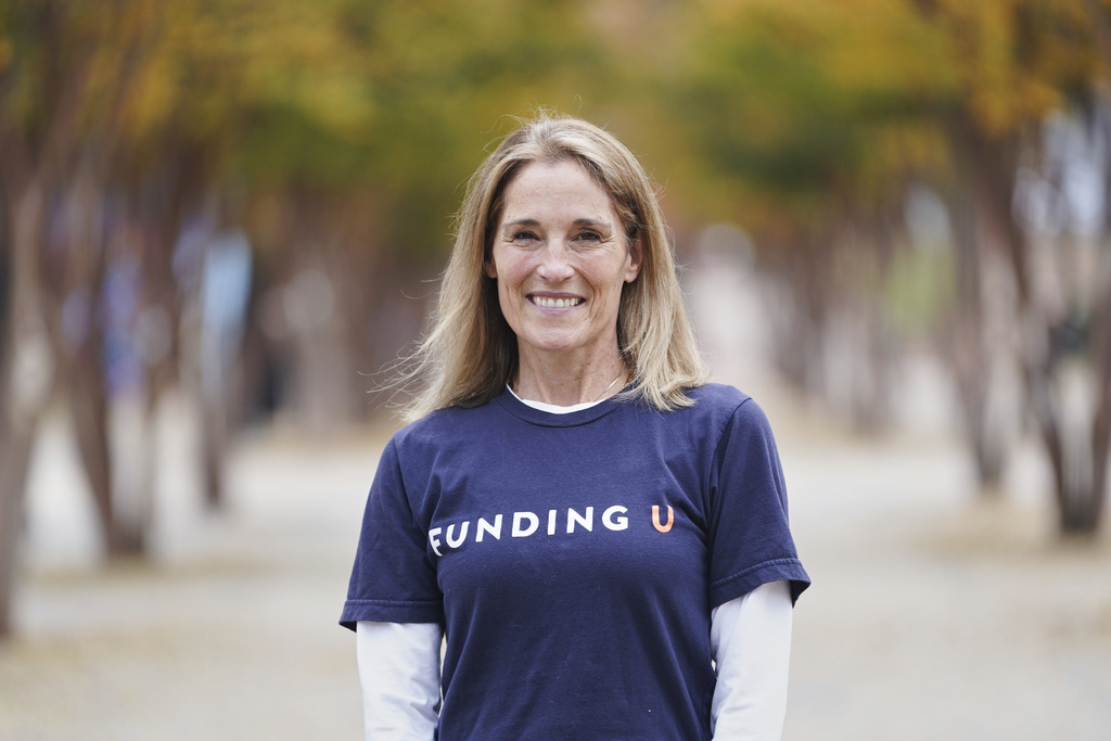 Jeannie Tarkenton poses for a photo Friday, Nov. 21, 2025, in Atlanta. (AP Photo/Megan Varner)