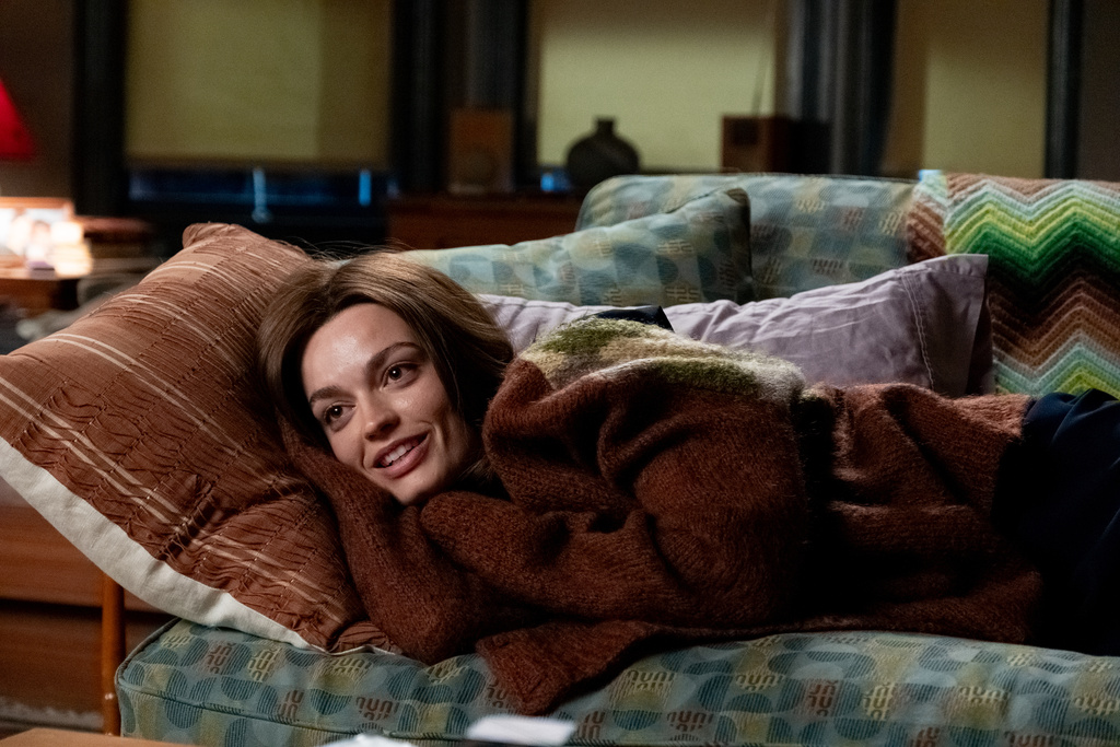 This image released by 20th Century Studios shows Emma Mackey in a scene from "Ella McCay." (20th Century Studios via AP)