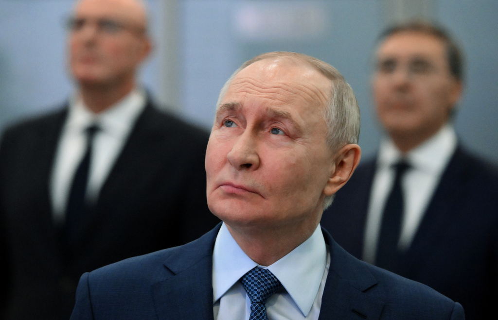 Russian President Vladimir Putin visits the Moscow Institute of Physics and Technology (MIPT) in Dolgoprudny, Moscow Region, Russia, Friday, Jan. 23, 2026. (Grigory Sysoyev, Sputnik, Kremlin Pool Photo via AP)