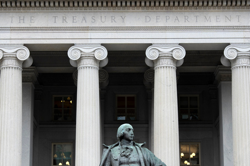 FILE - The Treasury Department building is seen, March 13, 2025, in Washington. (AP Photo/Alex Brandon, File) FILE - The Treasury Department building is seen, March 13, 2025, in Washington. (AP Photo/Alex Brandon, File)