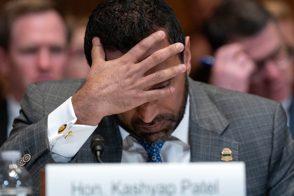 FBI director Kash Patel testifies before the Senate Subcommittee on Commerce, Justice, Science, and Related Agencies hearing on Fiscal Year 2027 Budget Request for the FBI, the Drug Enforcement Administration; the United States Marshals Service and the Bureau of Alcohol, Tobacco, Firearms and Explosives the on Capitol Hill, Tuesday May 12, 2026, in Washington. (AP Photo/Jose Luis Magana)