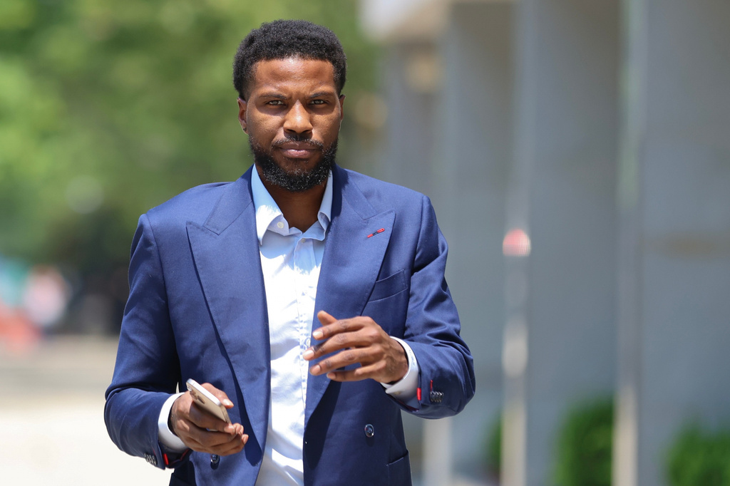 FILE - Former NBA player Malik Beasley arrives outside of Brooklyn federal court on July 1, 2026, in New York. (AP Photo/Heather Khalifa, File)