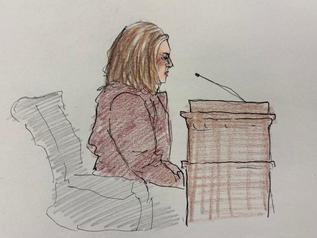 This courtroom sketch depicts Judge Laura Gramling Perez at Milwaukee County Circuit Judge Hannah Dugan's trial in court, Thursday, Dec. 18, 2025 in Milwaukee, Wis. (Adela Tesnow via AP, Pool)
