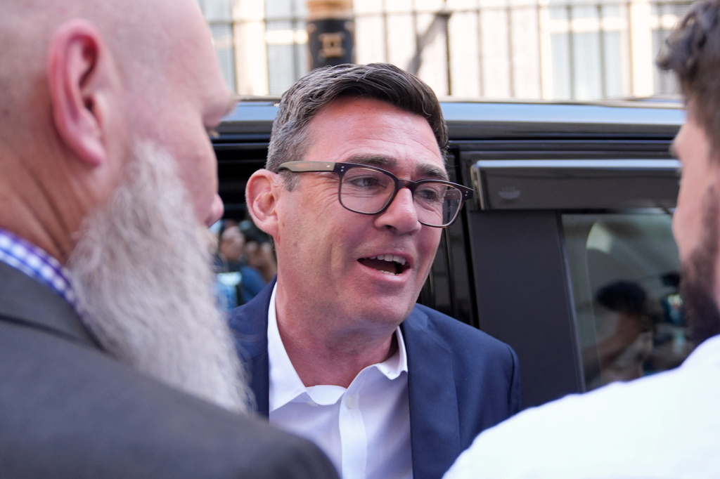Andy Burnham arrives at Portcullis House in Westminster, central London, Monday June 22, 2026. (Andrew Matthews/PA via AP)