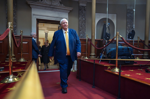 FILE Sen. Jim Justice, R-W.Va., arrives in the Old Senate Chamber for a mock swearing-in ceremony, at the Capitol, in Washington, Tuesday, Jan. 14, 2025. (AP Photo/J. Scott Applewhite) FILE Sen. Jim Justice, R-W.Va., arrives in the Old Senate Chamber for a mock swearing-in ceremony, at the Capitol, in Washington, Tuesday, Jan. 14, 2025. (AP Photo/J. Scott Applewhite)