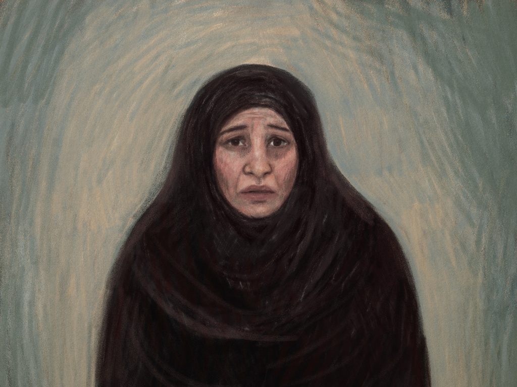 A court sketch depicts Zeinab Ahmed during her bail application in Melbourne, Austrlaia, Friday, May 8, 2026, after Ahmed was charged with slavery and terrorism offenses after arriving home from Syria. (Anita Lester/AAP Image via AP)