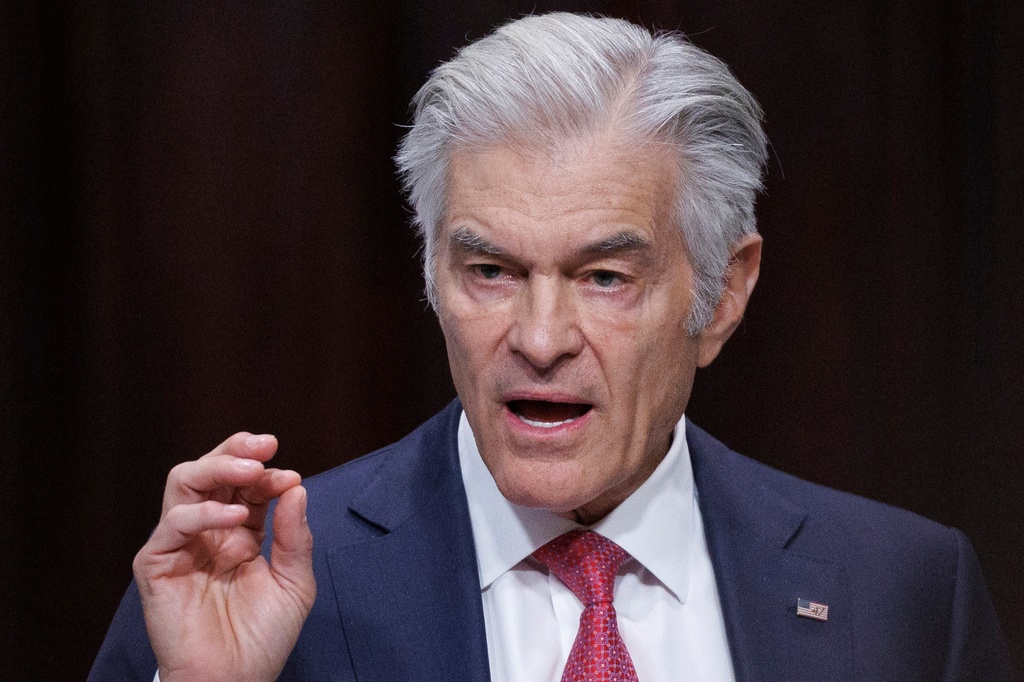 Administrator for the Centers for Medicare & Medicaid Services Dr. Mehmet Oz speaks during a news conference in the Old Eisenhower Executive Office Building on the White House campus Wednesday, Feb. 25, 2026, in Washington. (AP Photo/Tom Brenner)