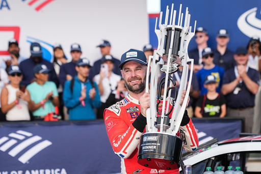 Shane van Gisbergen celebrates in Victory Lane after winning a NASCAR Cup Series auto race at Charlotte Motor Speedway, Sunday, Oct. 5, 2025, in Concord, N.C. (AP Photo/Matt Kelley) Shane van Gisbergen celebrates in Victory Lane after winning a NASCAR Cup Series auto race at Charlotte Motor Speedway, Sunday, Oct. 5, 2025, in Concord, N.C. (AP Photo/Matt Kelley)