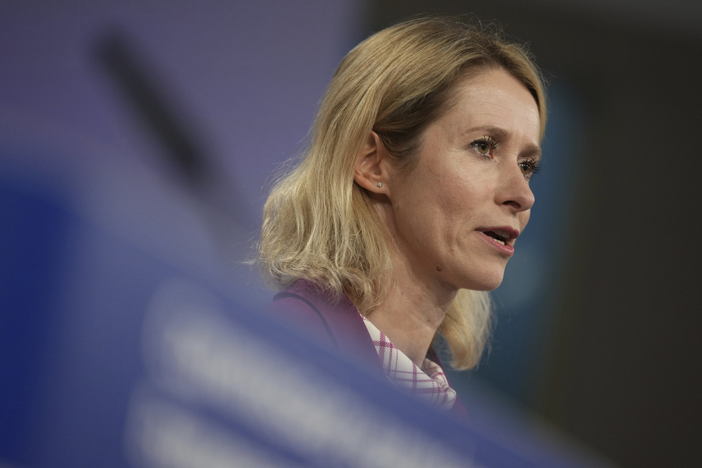 European Union foreign policy chief Kaja Kallas speaks during a media conference at EU headquarters in Brussels, Wednesday, Sept. 3, 2025. (AP Photo/Virginia Mayo)