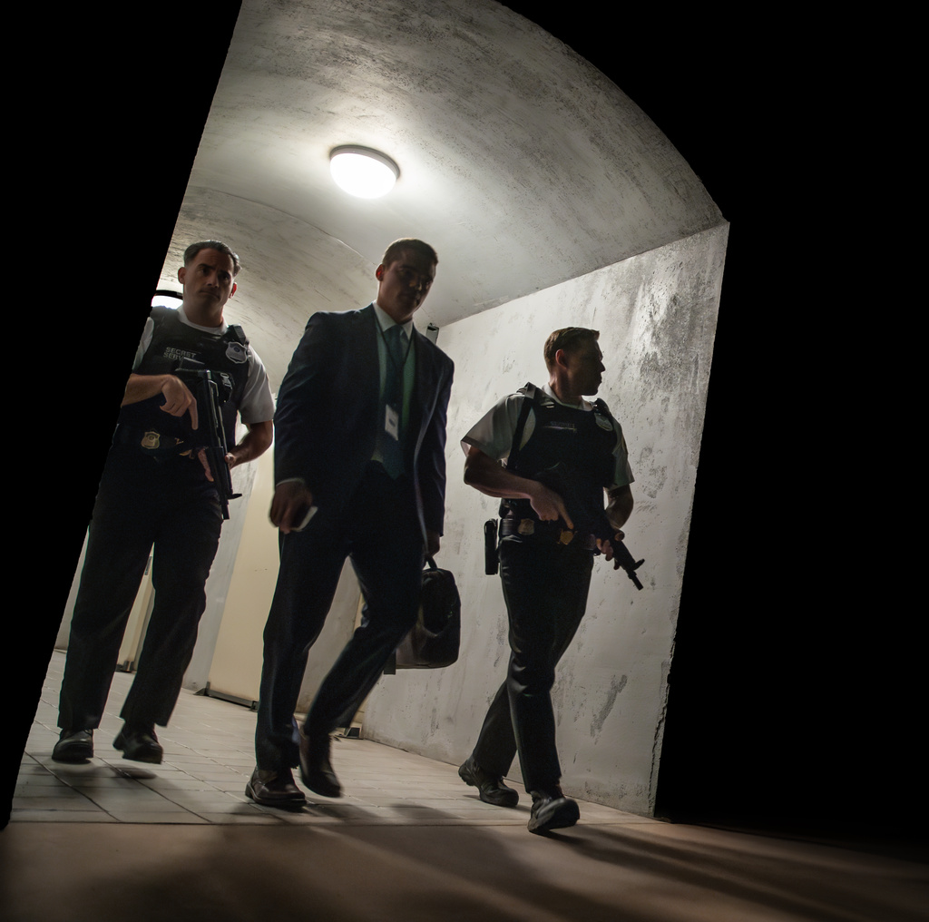 This image released by Netflix shows Gabriel Basso in a scene from "A House of Dynamite." (Eros Hoagland/Netflix via AP)
