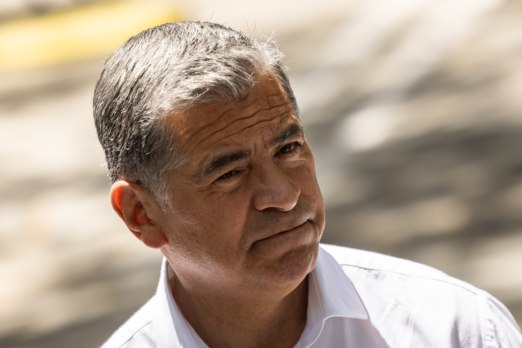 California Gubernatorial candidate Xavier Becerra interacts with members of the media after a campaign event at Mercado La Paloma on Tuesday, June 9, 2026, in Los Angeles. (AP Photo/Etienne Laurent)