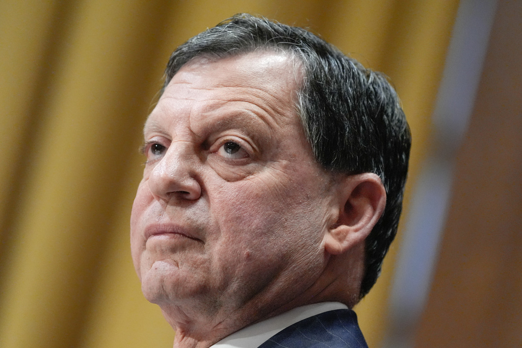 FILE - IRS CEO Frank Bisignano testifies during a Senate Committee on Finance hearing on Capitol Hill, April 15, 2026, in Washington. (AP Photo/Mariam Zuhaib, File)