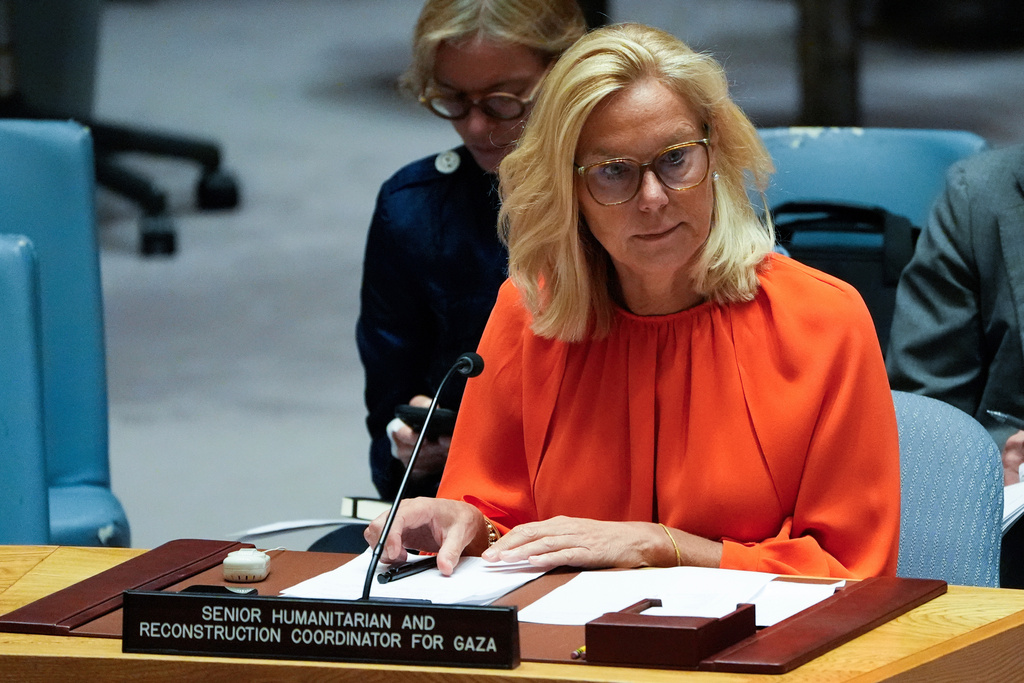 FILE - Sigrid Kaag, United Nations senior humanitarian and reconstruction coordinator for Gaza, attends a Security Council meeting at the United Nations headquarters, Tuesday, July 2, 2024. (AP Photo/Julia Nikhinson, File)