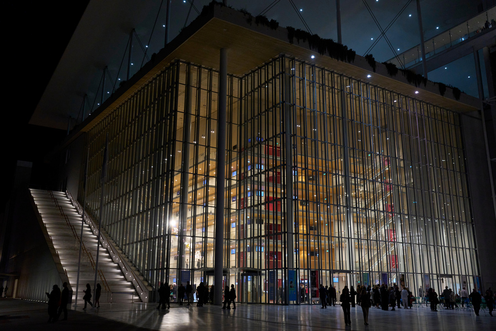 A general view of the Greek National Opera during the International Opera Awards in Athens, Thursday, Nov. 13, 2025. (AP Photo/Petros Giannakouris)