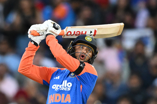 India's Abhishek Sharma bats against Australia during their T20 cricket match in Melbourne, Australia, Friday, Oct. 31, 2025. (James Ross/AAP Image via AP) India's Abhishek Sharma bats against Australia during their T20 cricket match in Melbourne, Australia, Friday, Oct. 31, 2025. (James Ross/AAP Image via AP)
