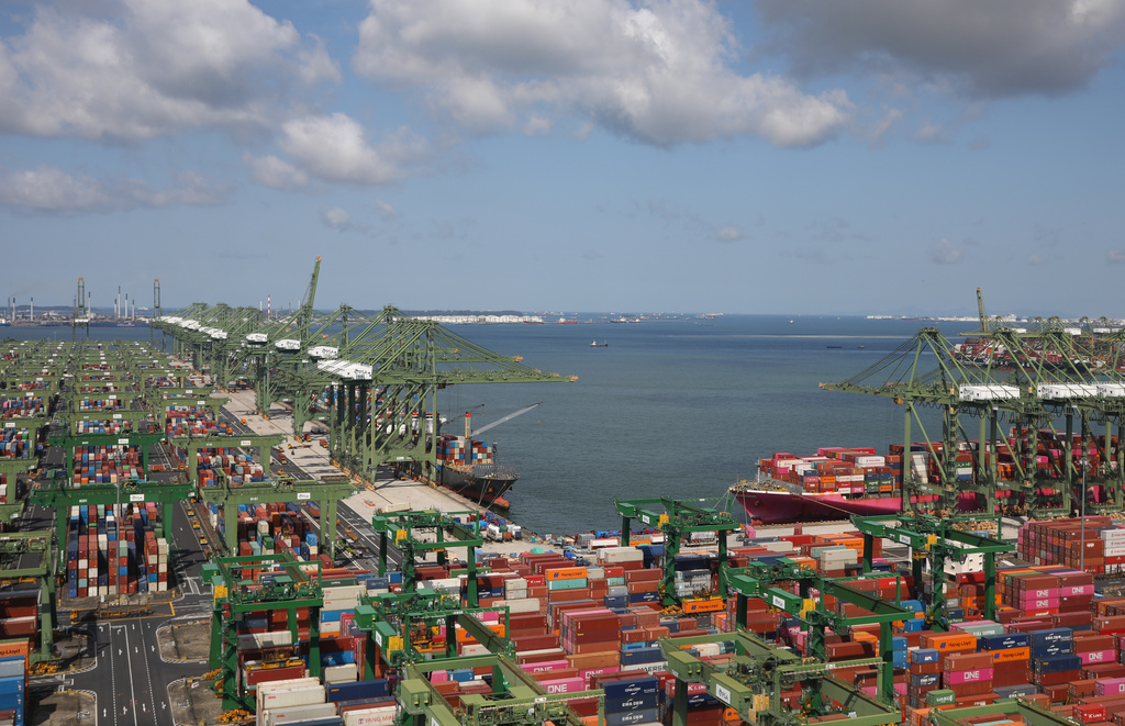FILE - A view of the Port of Singapore Authority's Pasir Panjang Terminal is pictured on July 25, 2023. (AP Photo/Anton L. Delgado, File)