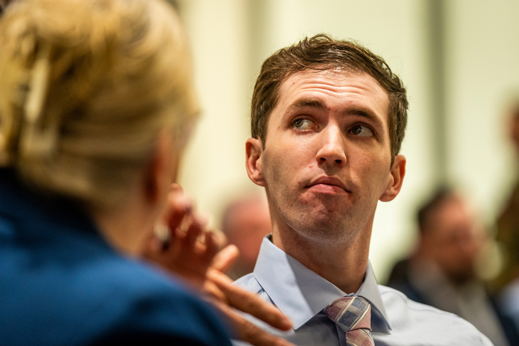 Tyler Robinson, who is accused of fatally shooting Charlie Kirk, appears during a hearing in Fourth District Court in Provo, Utah, Thursday, Dec. 11, 2025. (Rick Egan/The Salt Lake Tribune via AP, Pool)