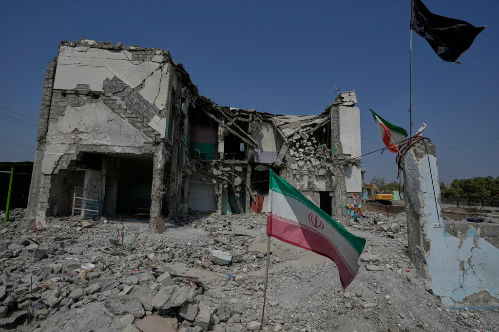 A general view of the school that was hit by a strike on Feb. 28, is seen in town of Minab in southern Iran, Saturday, Sept. 5, 2026. (AP Photo/Vahid Salemi)