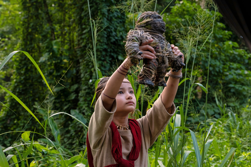 This image released by Warner Bros. Entertainment shows Kaylee Hottle in a scene from "Godzilla vs. Kong." (Warner Bros. Entertainment via AP)