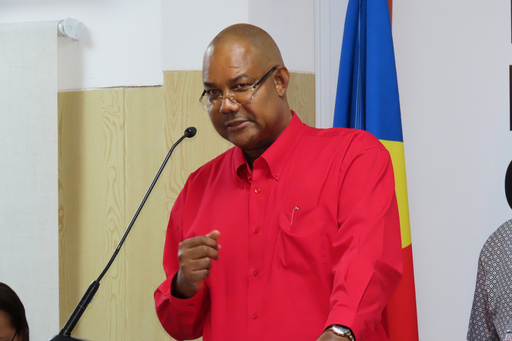 President-elect Patrick Herminie gives a speech after winning the runoff presidential election at the Electoral Commission Headquarters in Victoria, Seychelles, Sunday, Oct. 12, 2025. (AP Photo/Emilie Chetty) President-elect Patrick Herminie gives a speech after winning the runoff presidential election at the Electoral Commission Headquarters in Victoria, Seychelles, Sunday, Oct. 12, 2025. (AP Photo/Emilie Chetty)