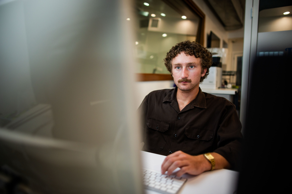 Jack Zemke poses for a portrait at a co-working space in Santa Monica, Calif., Wednesday, Sept. 2, 2026. (AP Photo/Ethan Swope)