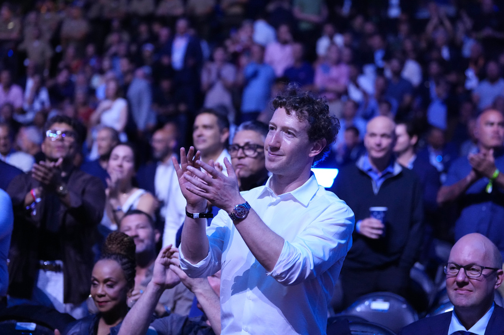 Meta CEO Mark Zuckerberg attends UFC Freedom 250 on the South Lawn of the White House, Sunday, June 14, 2026, in Washington. (AP Photo/Alex Brandon)