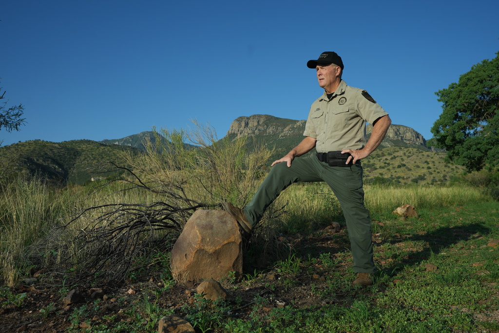 Cochise County Sheriff Mark Dannels poses for a photograph, Tuesday, July 29, 2025, in Sierra Vista, Ariz. (AP Photo/Ross D. Franklin)