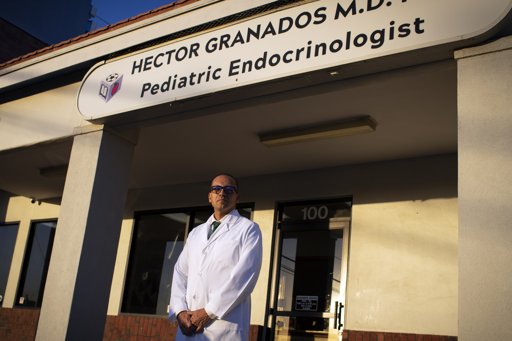 FILE - Pediatric endocrinologist Dr. Hector Granados poses for a photo outside his private practice in El Paso, Texas, Jan. 21, 2025. (AP Photo/Andres Leighton, File)