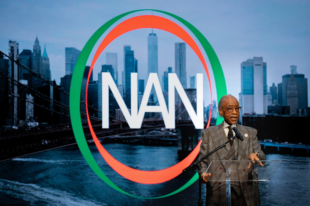 The Rev. Al Sharpton welcomes people to the new National Action Network (NAN) House of Justice on Tuesday, June 16, 2026 in New York. (AP Photo/Anna Connors)