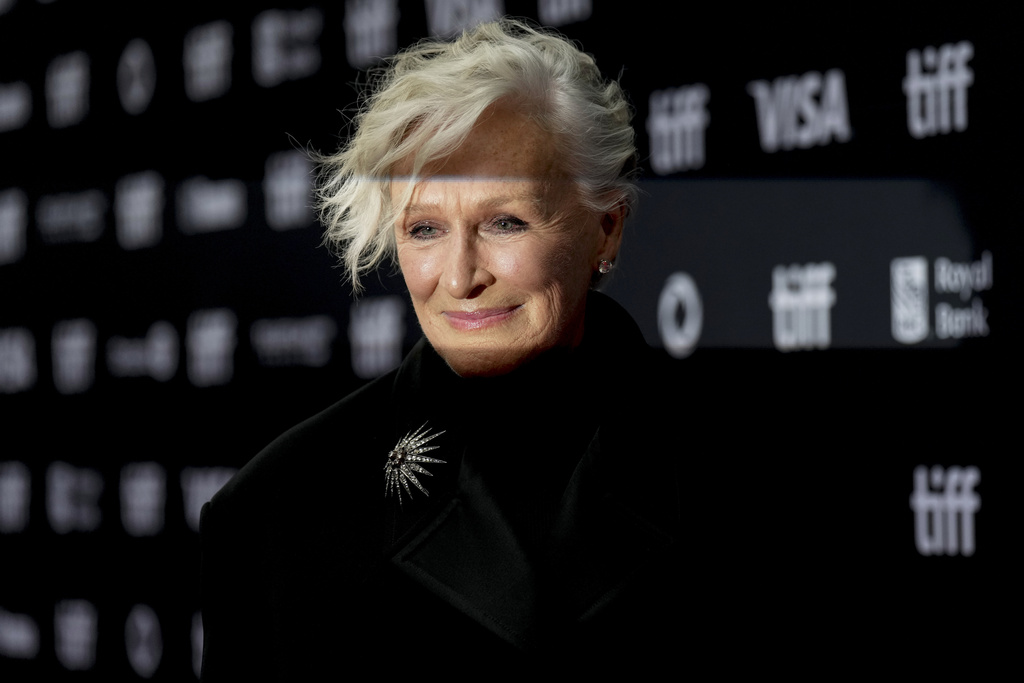 Glenn Close arrives on the red carpet to promote the film "Wake Up Dead Man: A Knives Out Mystery" at the Toronto International Film Festival, in Toronto, Saturday, Sept. 6, 2025. (Chris Young/The Canadian Press via AP)