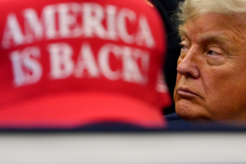 President Donald Trump speaks in the Oval Office of the White House, Friday, June 26, 2026, in Washington. (AP Photo/Julia Demaree Nikhinson)