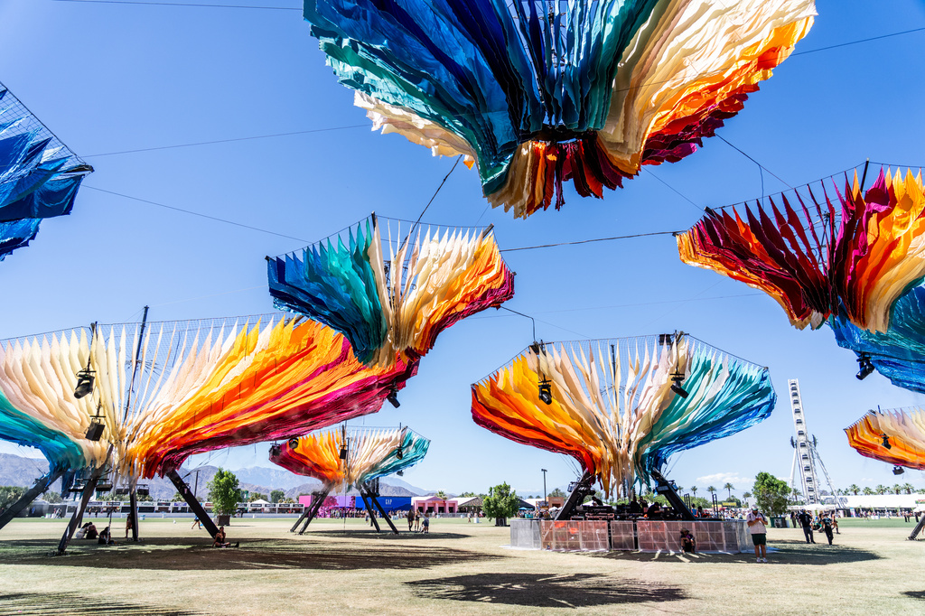 Festivalgoers are seen at the Do LaB stage during the first weekend of Coachella Valley Music and Arts Festival on Saturday, April 11, 2026, in Indio, Calif. (Photo by Amy Harris/Invision/AP)