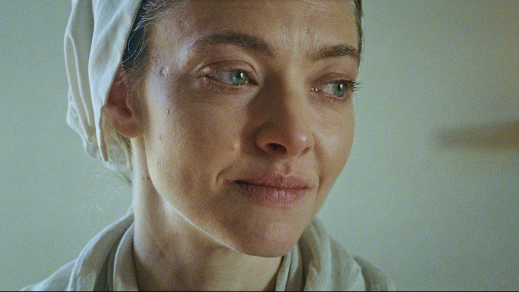 This image released by Searchlight Pictures shows Amanda Seyfried in a scene from "The Testament of Ann Lee." (Searchlight Pictures via AP)