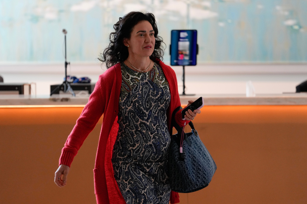 Carlie Irsay-Gordon, owners and CEO of the Indianapolis Colts, arrives at the NFL football owners' meetings Tuesday, May 19, 2026, in Orlando, Fla. (AP Photo/John Raoux)