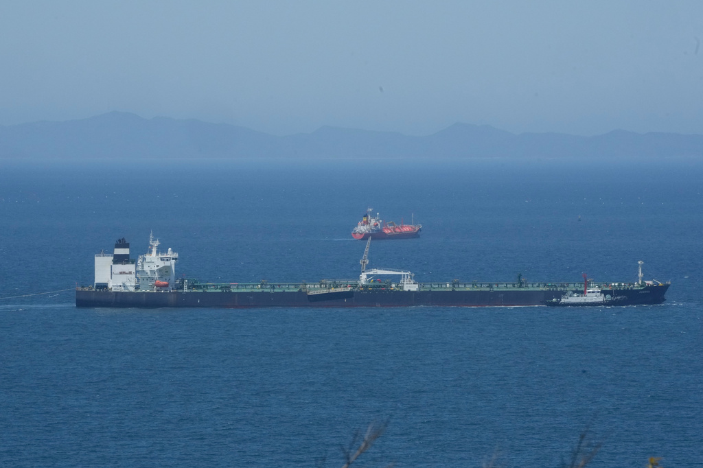 A Malta-flagged tanker is seen near Daesan Port in Seosan, South Korea, Friday, May 8, 2026. (AP Photo/Ahn Young-joon)