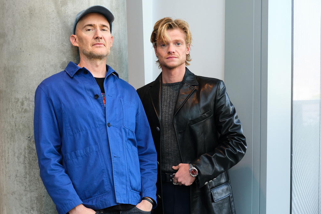 Director James Watkins, left, and Tom Rhys Harries pose for a portrait to promote the film "Clayface" on Tuesday, Oct. 13, 2026, in Los Angeles. (Photo by Birdie Thompson/Invision/AP)