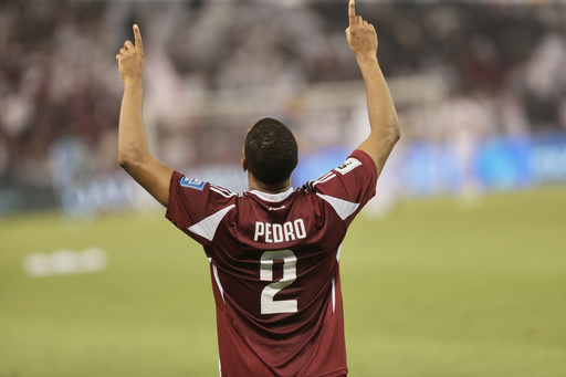 Qatar's Pedro Correia celebrates the win against United Arab Emirates after the end of the 2026 World Cup qualifying soccer match between Qatar and United Arab Emirates at the Hamad Bin Jassim Stadium in Doha, Tuesday, Oct. 14, 2025. (AP Photo/Hussein Sayed) Qatar's Pedro Correia celebrates the win against United Arab Emirates after the end of the 2026 World Cup qualifying soccer match between Qatar and United Arab Emirates at the Hamad Bin Jassim Stadium in Doha, Tuesday, Oct. 14, 2025. (AP Photo/Hussein Sayed)