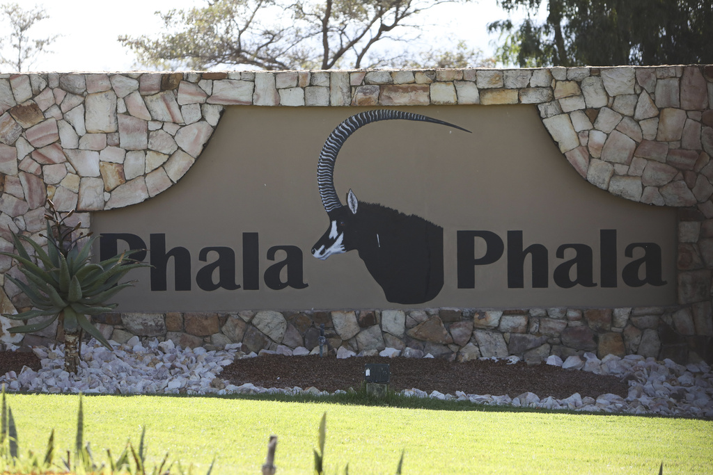 FILE - The entrance to the wildlife Ranch of South African President Cyril Ramaphosa, Phala Phala Wildlife Farm in Bela Bela, South Africa, June 3, 2022. (AP Photo, file)