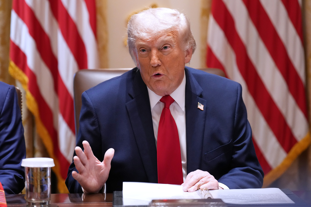President Donald Trump speaks during a Cabinet meeting at the White House, Wednesday, May 27, 2026, in Washington. (AP Photo/Jacquelyn Martin)