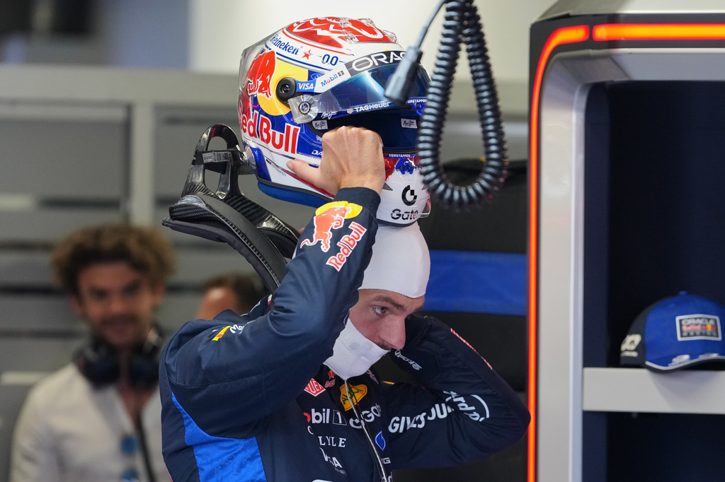 Red Bull driver Max Verstappen of the Netherlands prepares before the third free practice ahead of the Italian Formula One Grand Prix, in Monza, Italy, Saturday, Sept. 5, 2026. (AP Photo/Antonio Calanni)