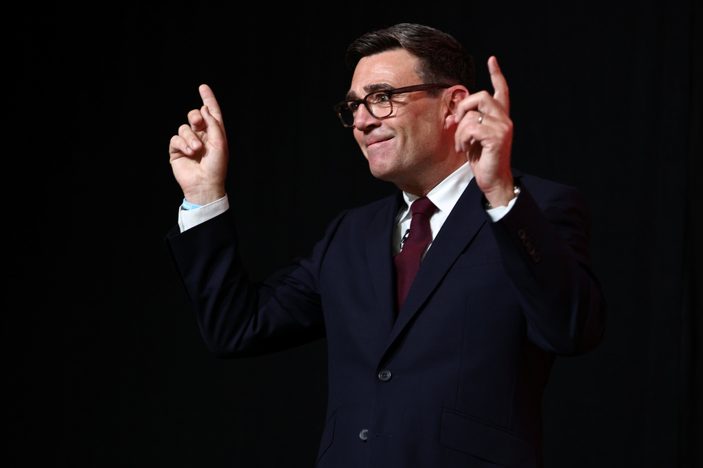 Andy Burnham after being confirmed as the Labour Party's new leader and the country's next prime minister, during 'Labour's Special Conference' in central London, Friday July 17, 2026. (Henry Nicholls/Pool Photo via AP)