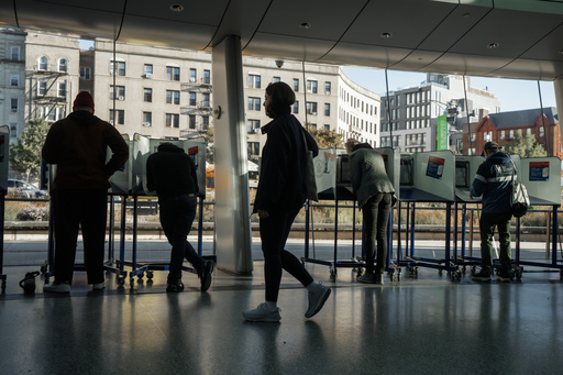 People cast their ballots during early voting on Saturday, Oct. 25, 2025, in New York. (AP Photo/Olga Fedorova) People cast their ballots during early voting on Saturday, Oct. 25, 2025, in New York. (AP Photo/Olga Fedorova)