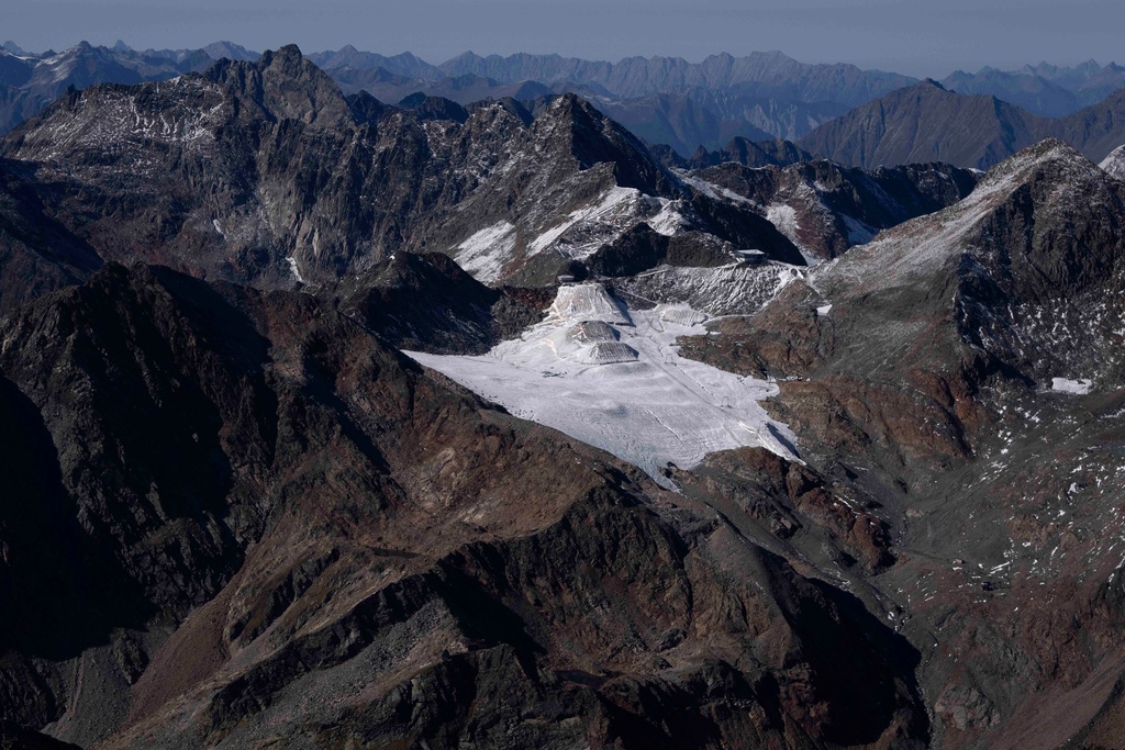 FILE - The Gaisskarferner Glacier is visible near Innsbruck, Austria, Monday, Sept. 25, 2023. (AP Photo/Matthias Schrader, file)